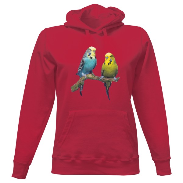 Dámská mikina s kapucí s potiskem Andulka vlnkovaná