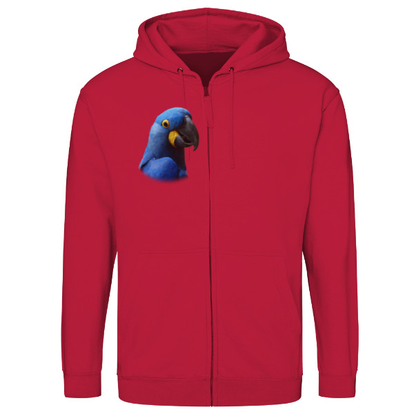 Mikina na zip unisex s potiskem Ara hyacintový