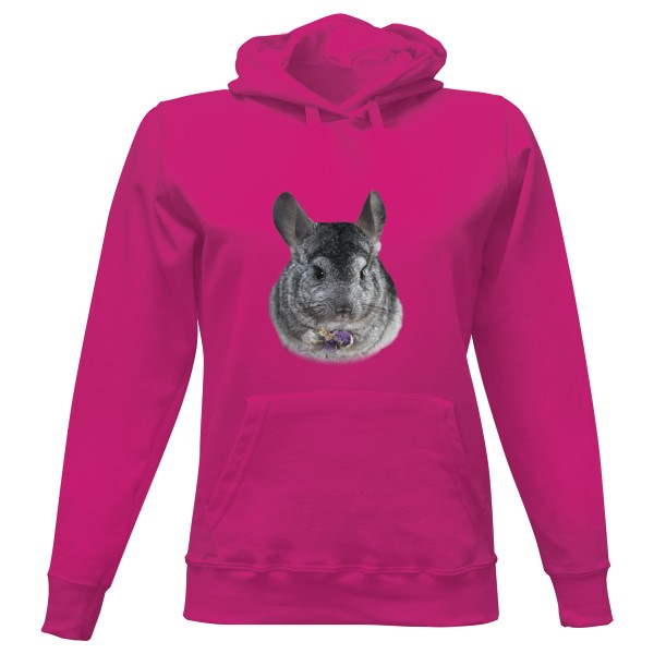 Dámská mikina s kapucí s potiskem Činčila