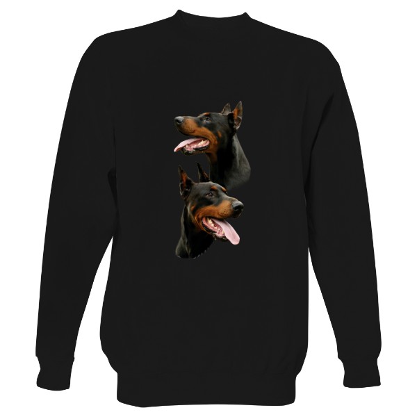 Mikina bez kapuce Unisex s potiskem Dobrman