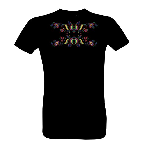 Tričko s potiskem Lidový,  folklórní ornament pro stárky, chasu