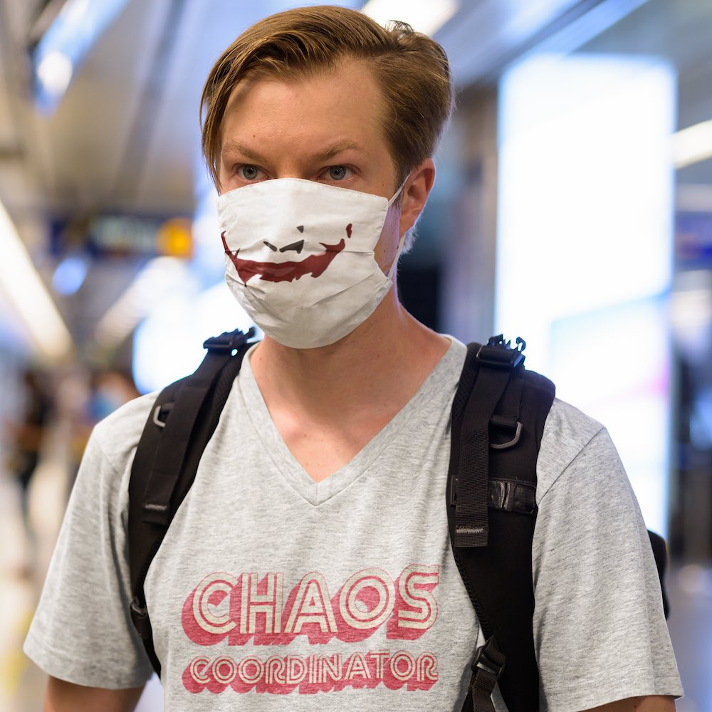 Nákrčník/bandana s potiskem Joker maska