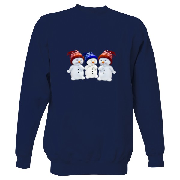 Mikina bez kapuce Unisex s potiskem Sněhuláci