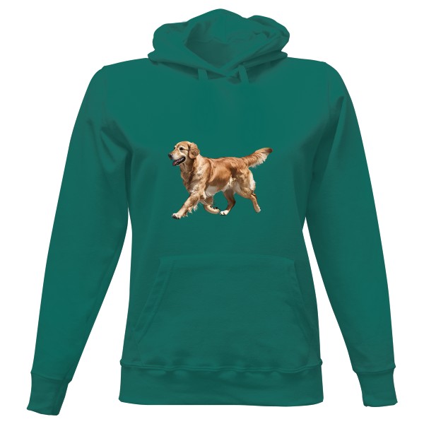 Dámská mikina s kapucí s potiskem Zlatý retrívr